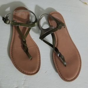 Olive Green Braided Sandals
